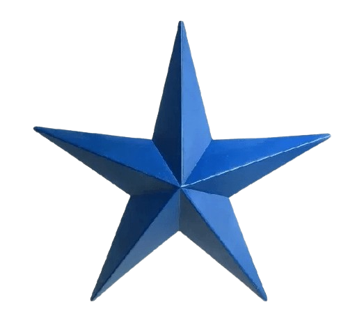 A blue star is shown on the ground.